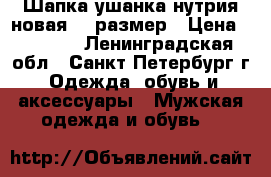 Шапка-ушанка нутрия новая 58 размер › Цена ­ 1 200 - Ленинградская обл., Санкт-Петербург г. Одежда, обувь и аксессуары » Мужская одежда и обувь   